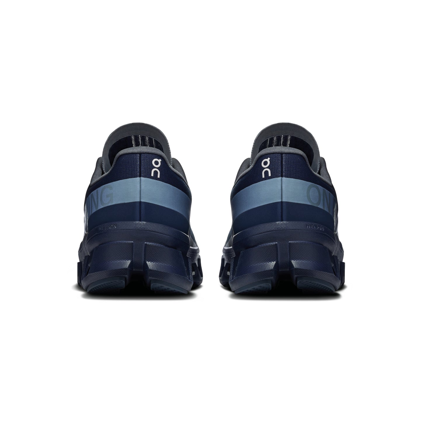 ON Cloudmonster Midnight Navy running shoe with oversized CloudTec cushioning Helion superfoam and breathable engineered mesh upper