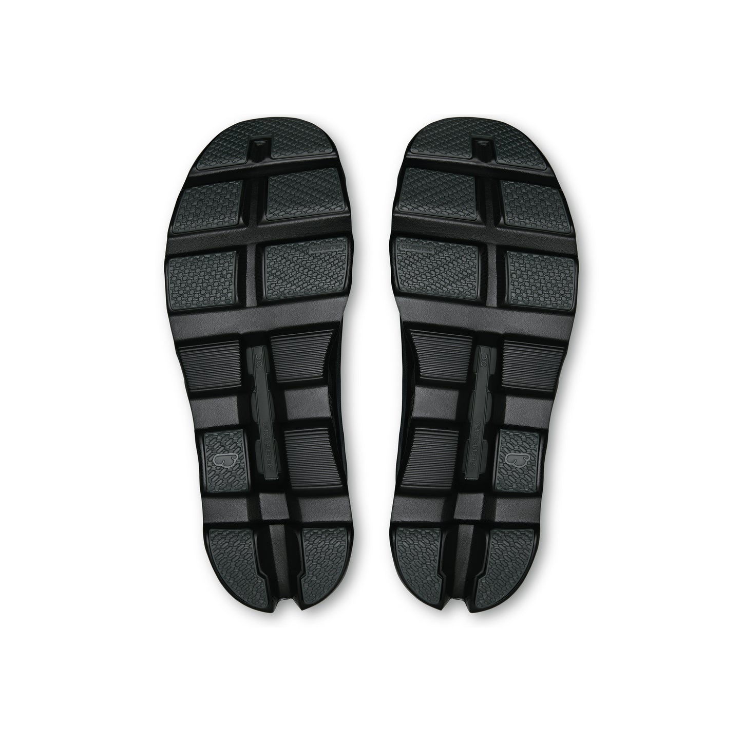 ON Cloudmonster Black running shoe with oversized CloudTec cushioning Helion superfoam and breathable engineered mesh upper