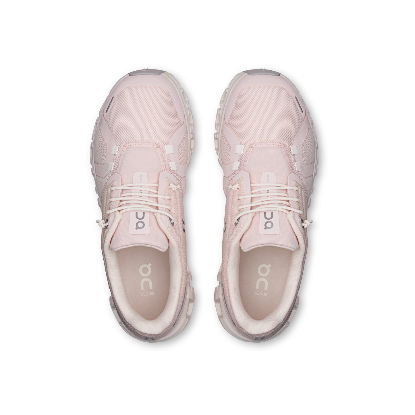 ON Cloud 6 'Salt Gardenia' women's running shoes featuring CloudTec cushioning, a lightweight design, and a breathable upper in a soft pastel pink and white colourway.
