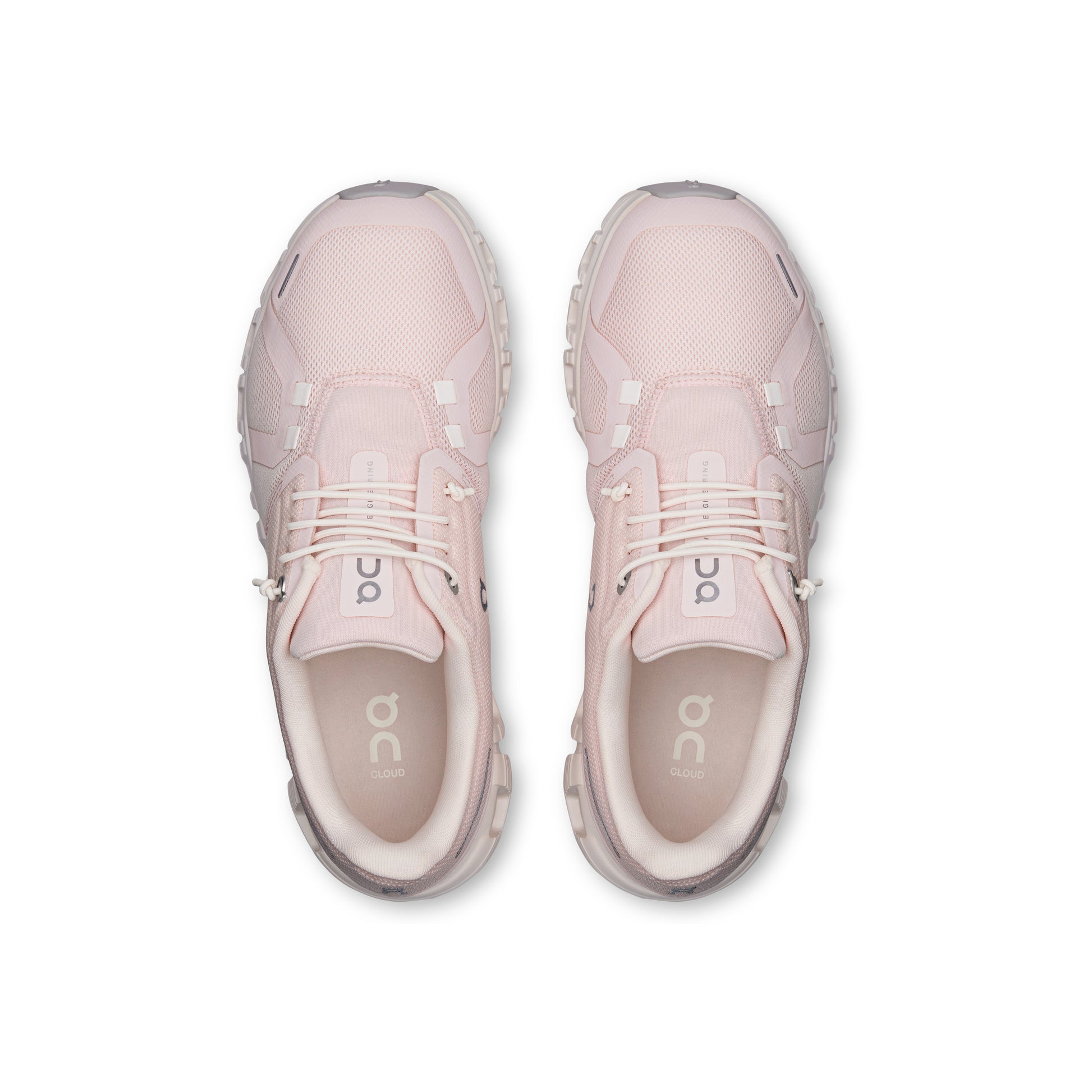 ON Cloud 6 'Salt Gardenia' women's running shoes featuring CloudTec cushioning, a lightweight design, and a breathable upper in a soft pastel pink and white colourway.