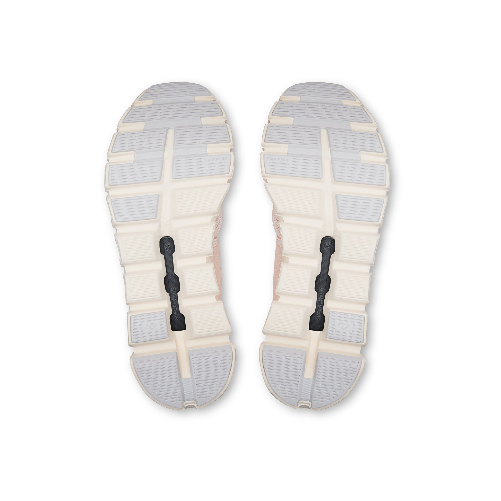 ON Cloud 6 'Salt Gardenia' women's running shoes featuring CloudTec cushioning, a lightweight design, and a breathable upper in a soft pastel pink and white colourway.