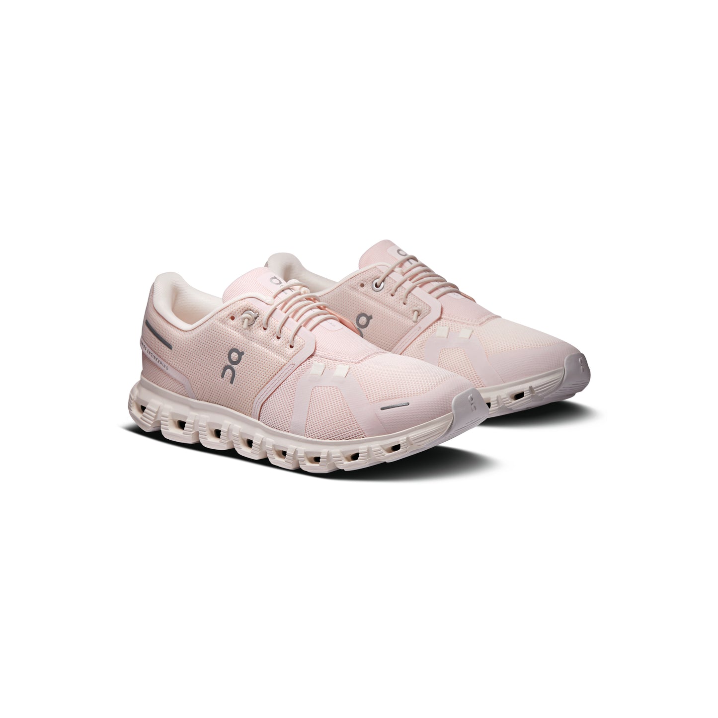 ON Cloud 6 'Salt Gardenia' women's running shoes featuring CloudTec cushioning, a lightweight design, and a breathable upper in a soft pastel pink and white colourway.
