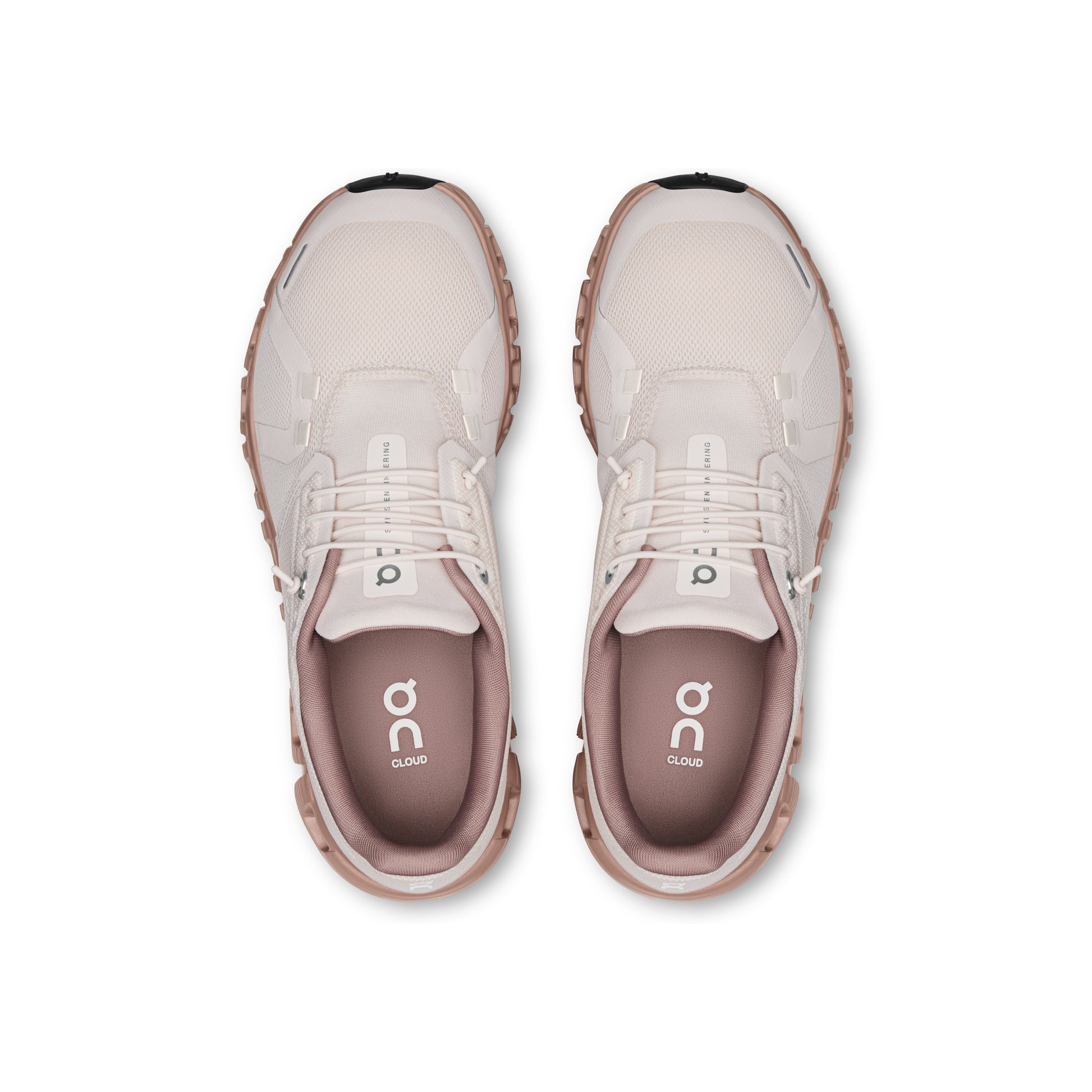 ON Cloud 6 Oyster Biscuit women's sneaker with CloudTec cushioning breathable mesh upper and lightweight everyday comfort