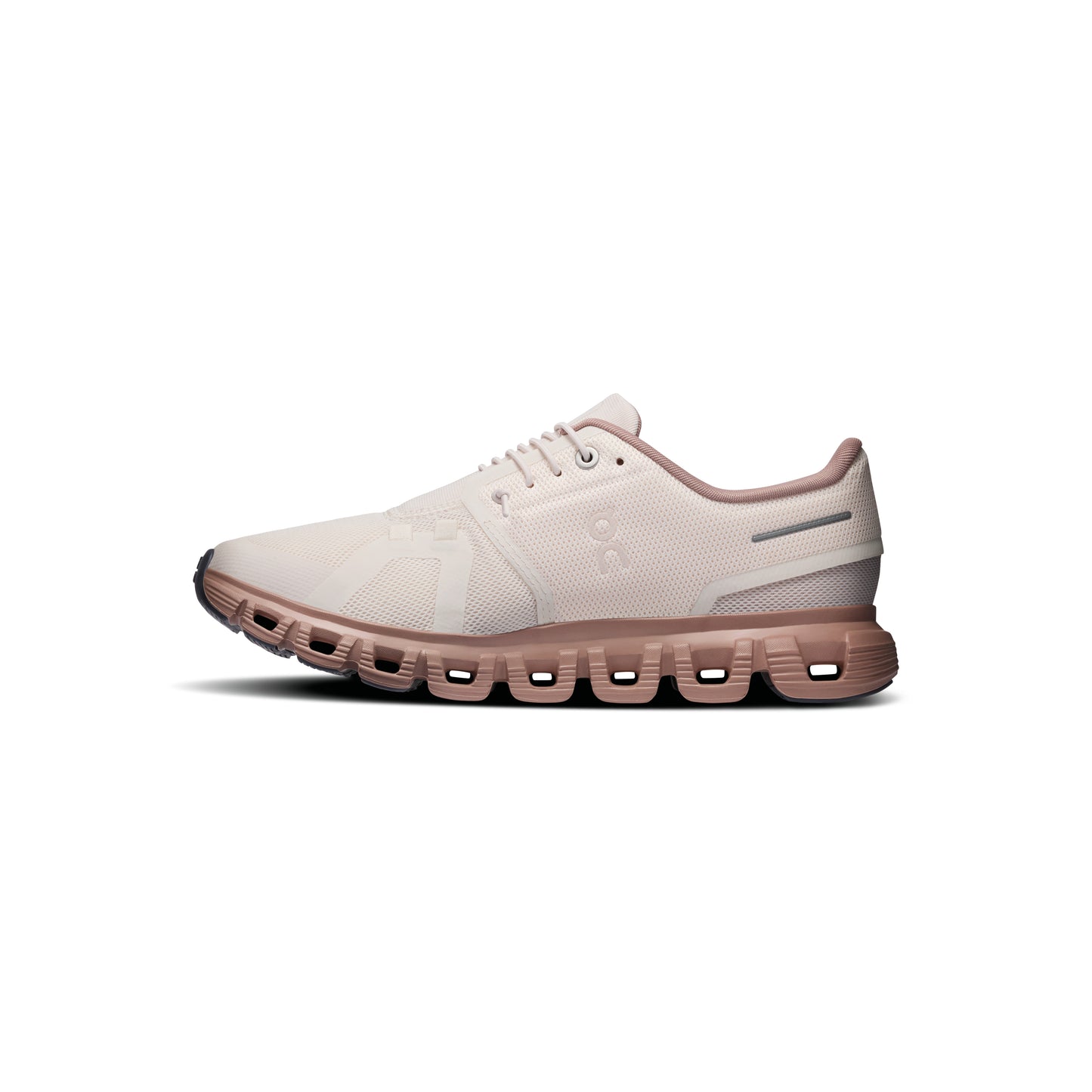 ON Cloud 6 Oyster Biscuit women's sneaker with CloudTec cushioning breathable mesh upper and lightweight everyday comfort