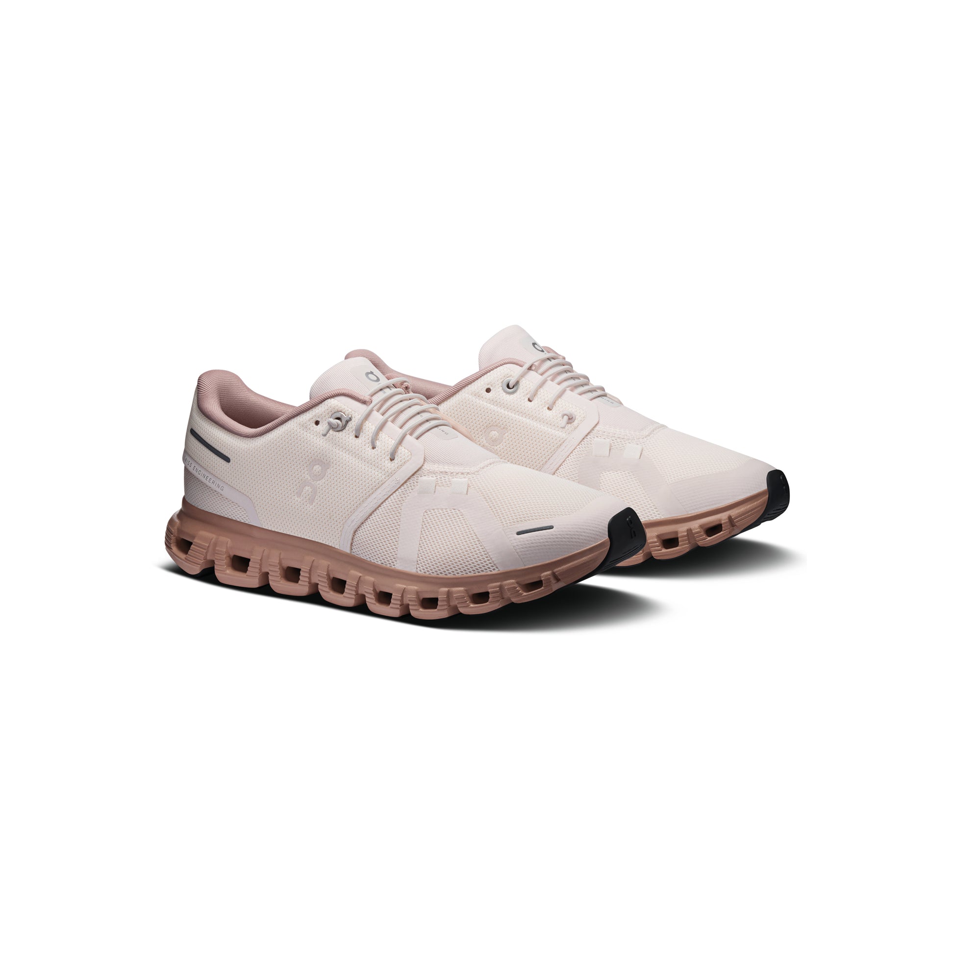 ON Cloud 6 Oyster Biscuit women's sneaker with CloudTec cushioning breathable mesh upper and lightweight everyday comfort