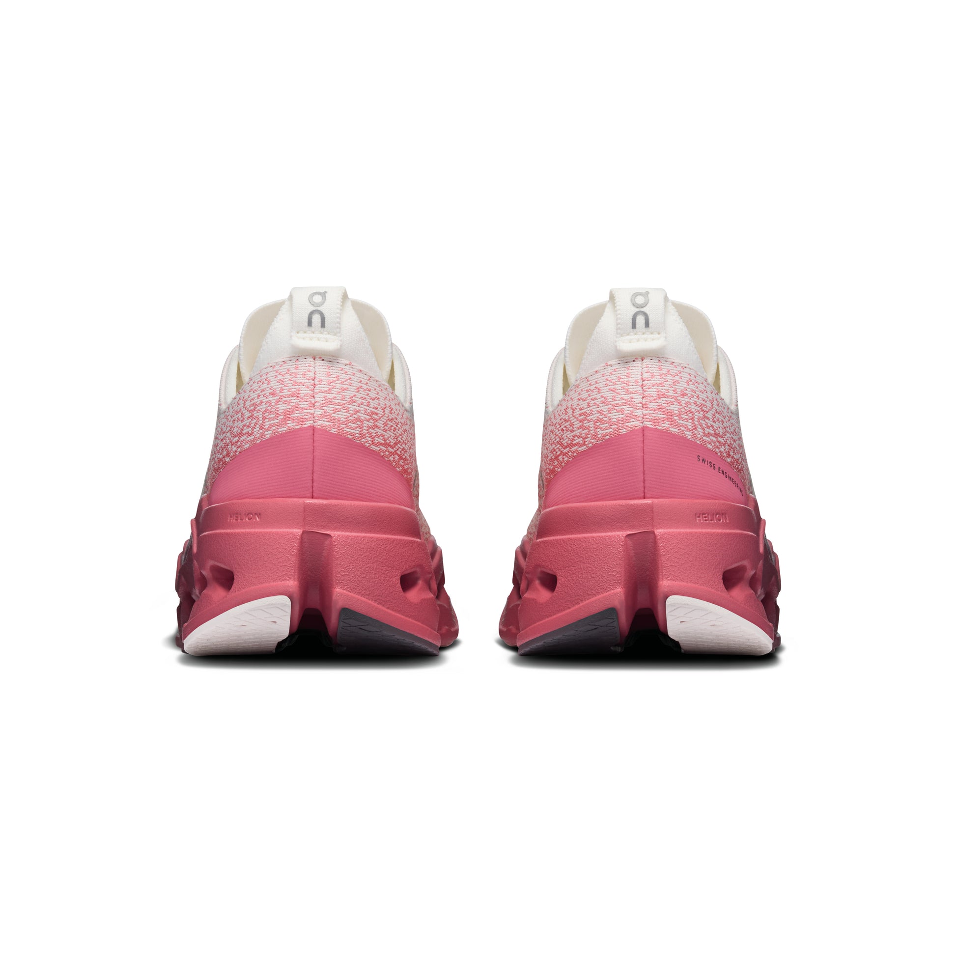 ON Cloudsurfer Max White Camellia women's running shoe with CloudTec Phase cushioning Helion superfoam and breathable mesh upper