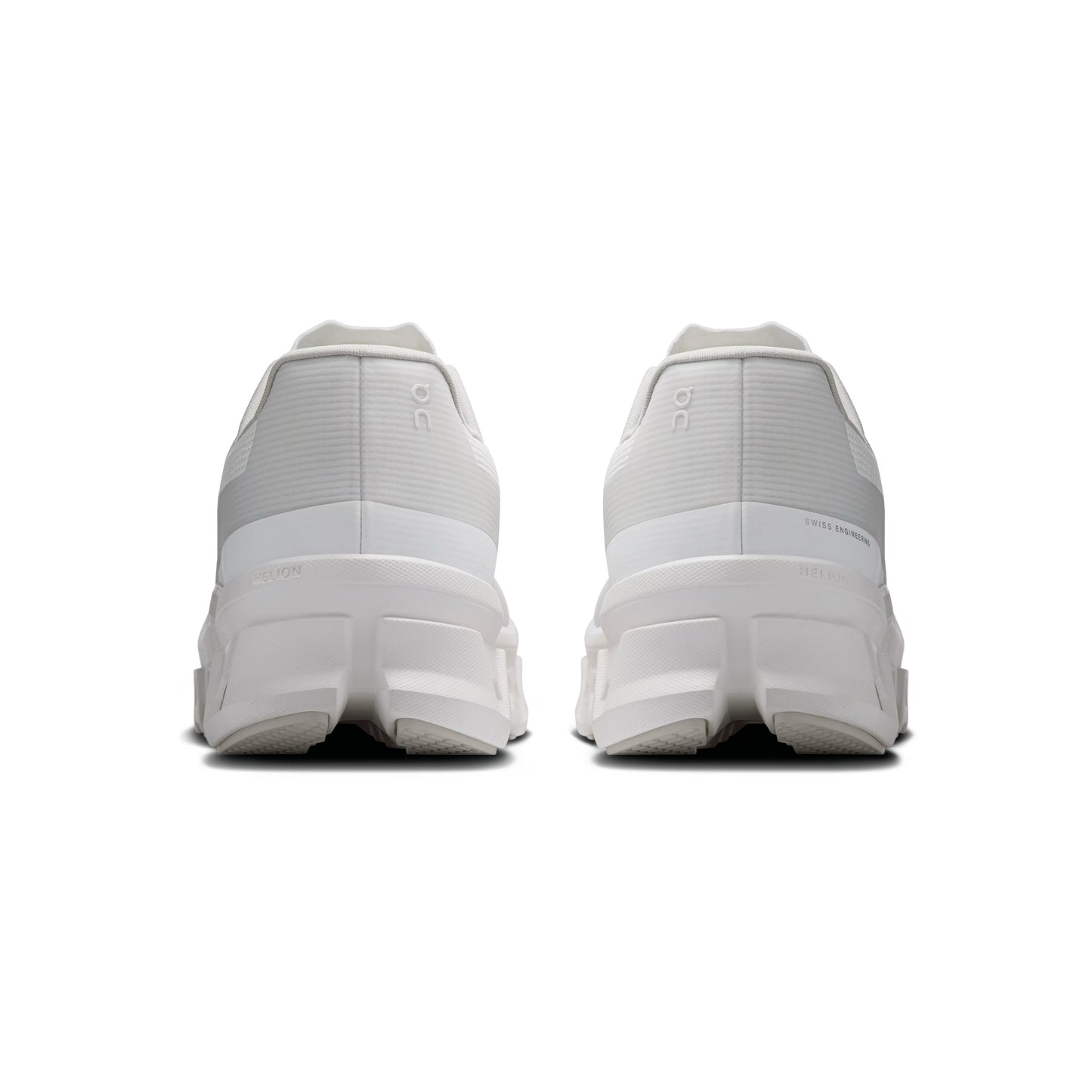 On Cloudmonster Void White White womens running shoes CloudTec cushioning all white lightweight performance sneaker