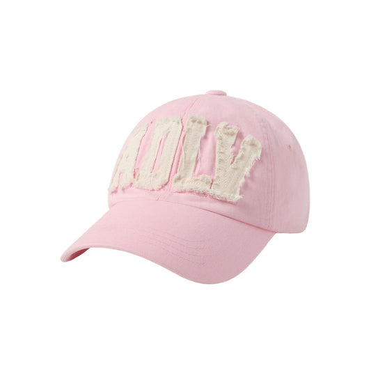 ADLV Applique Embo Ball Cap Light Pink embroidered baseball cap oversized logo adjustable streetwear hat