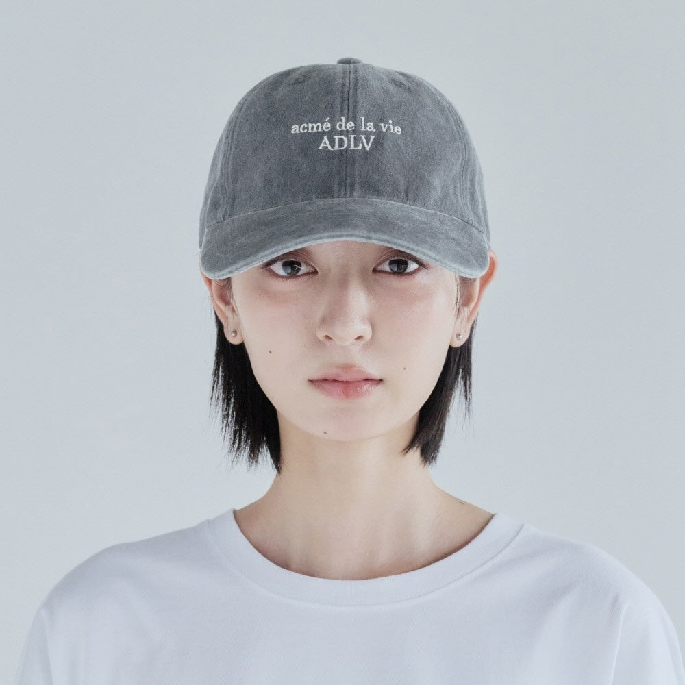 ADLV Basic Logo Season3 Ball Cap Light Gray embroidered logo cap washed adjustable casual streetwear hat