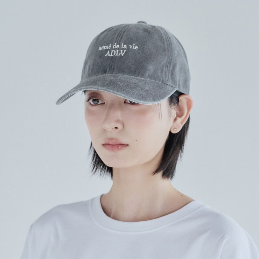 ADLV Basic Logo Season3 Ball Cap Light Gray embroidered logo cap washed adjustable casual streetwear hat