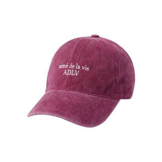 ADLV Basic Logo Season3 Ball Cap Wine embroidered logo cap washed adjustable casual streetwear hat