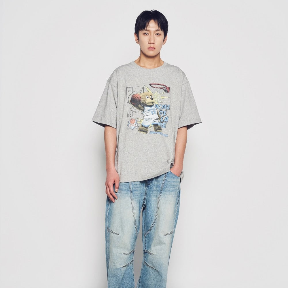 ADLV Basketball AC Bear SS T-Shirt Melange oversized graphic tee basketball bear print casual streetwear top
