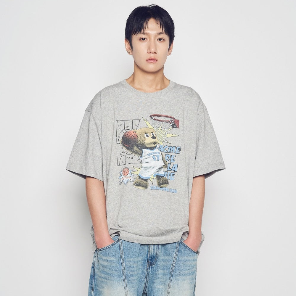 ADLV Basketball AC Bear SS T-Shirt Melange oversized graphic tee basketball bear print casual streetwear top