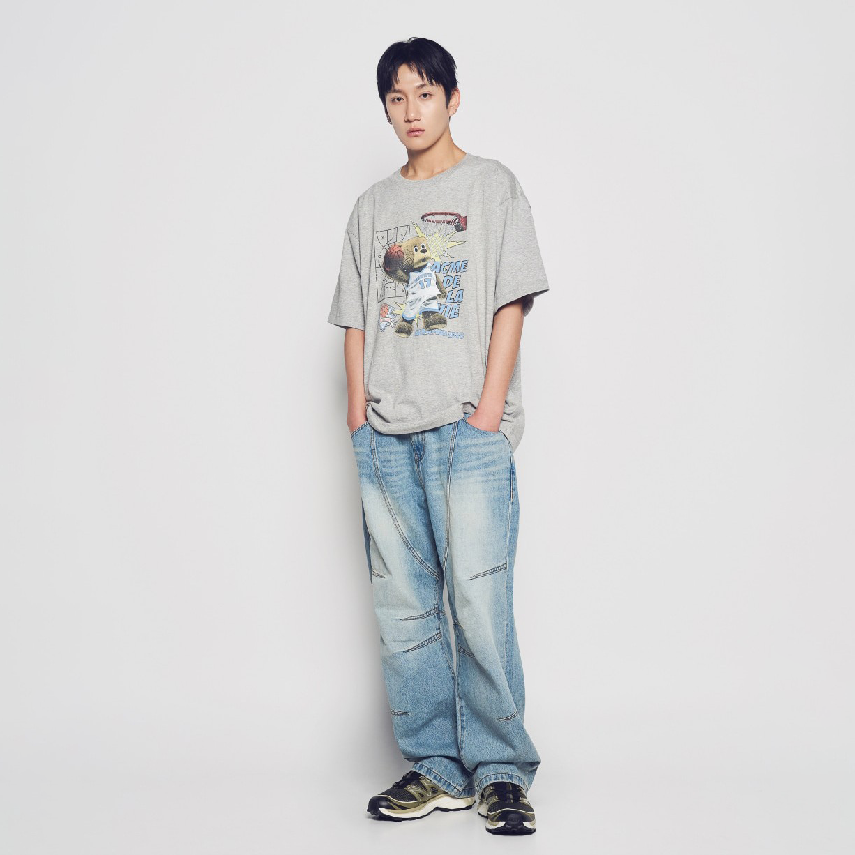 ADLV Basketball AC Bear SS T-Shirt Melange oversized graphic tee basketball bear print casual streetwear top