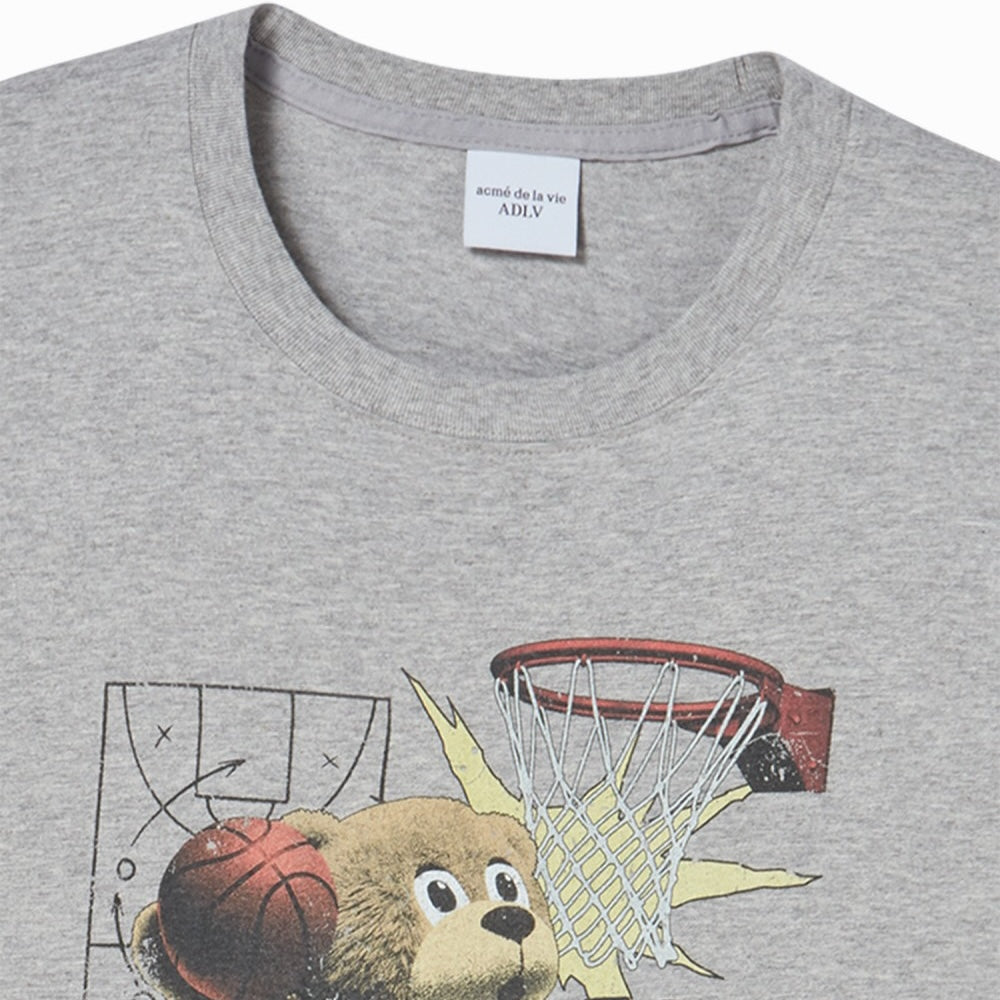 ADLV Basketball AC Bear SS T-Shirt Melange oversized graphic tee basketball bear print casual streetwear top