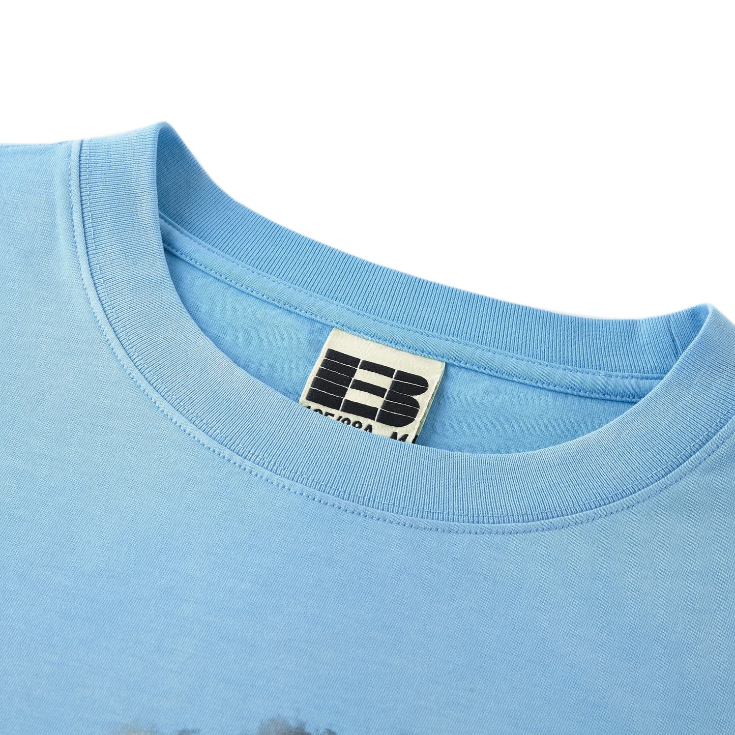 Boneless Washed Retro T-Shirt Sky Blue oversized graphic tee vintage print washed streetwear casual top retro design