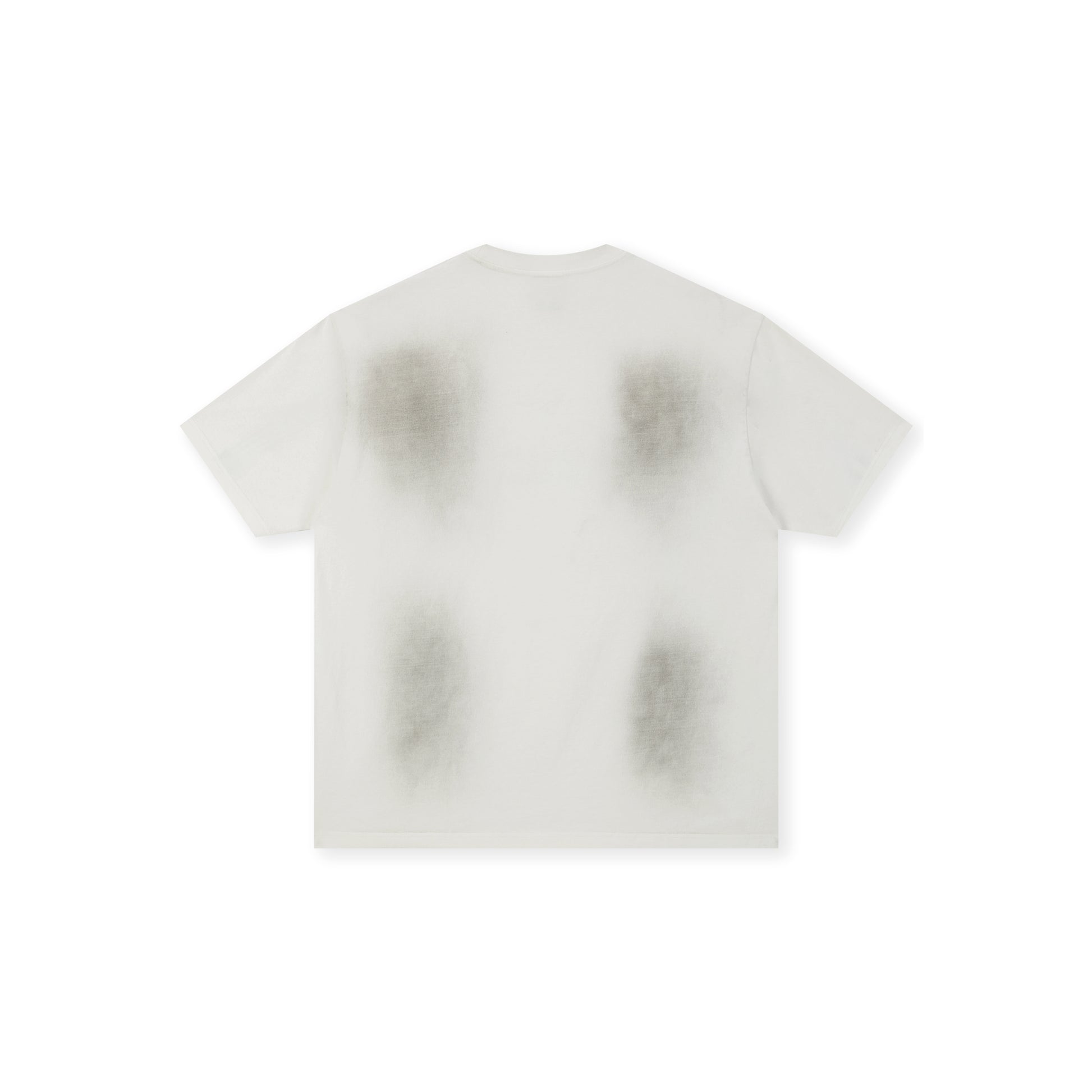 Boneless Spray Print T-Shirt White with Strength Beyond Measure graphic and contrast sleeve stripes