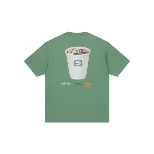 Boneless Iced Americano Illustration Print SS T-Shirt 'Green'