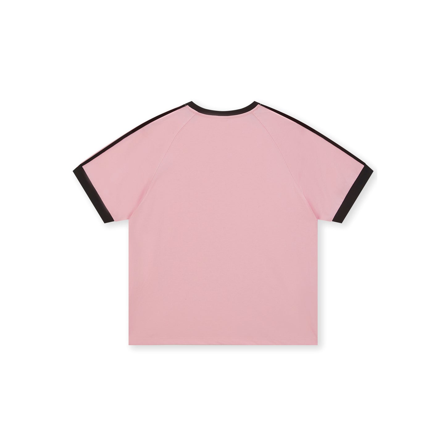 Boneless Puppy Embroidered T-Shirt Pink with black trim and puppy logo on chest