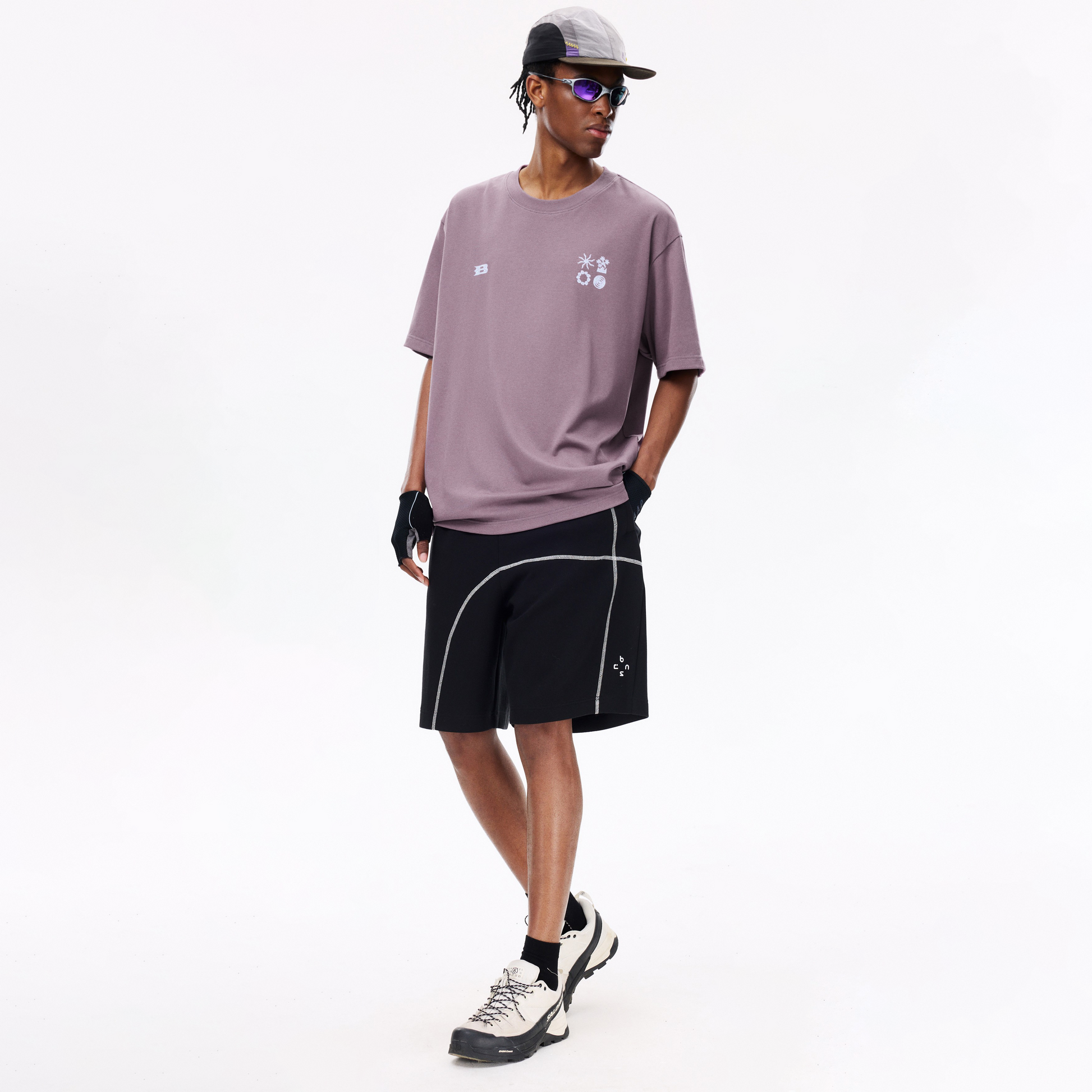 Boneless Outdoor Sports and Leisure T-Shirt Purple oversized graphic tee outdoor lifestyle casual streetwear top back print