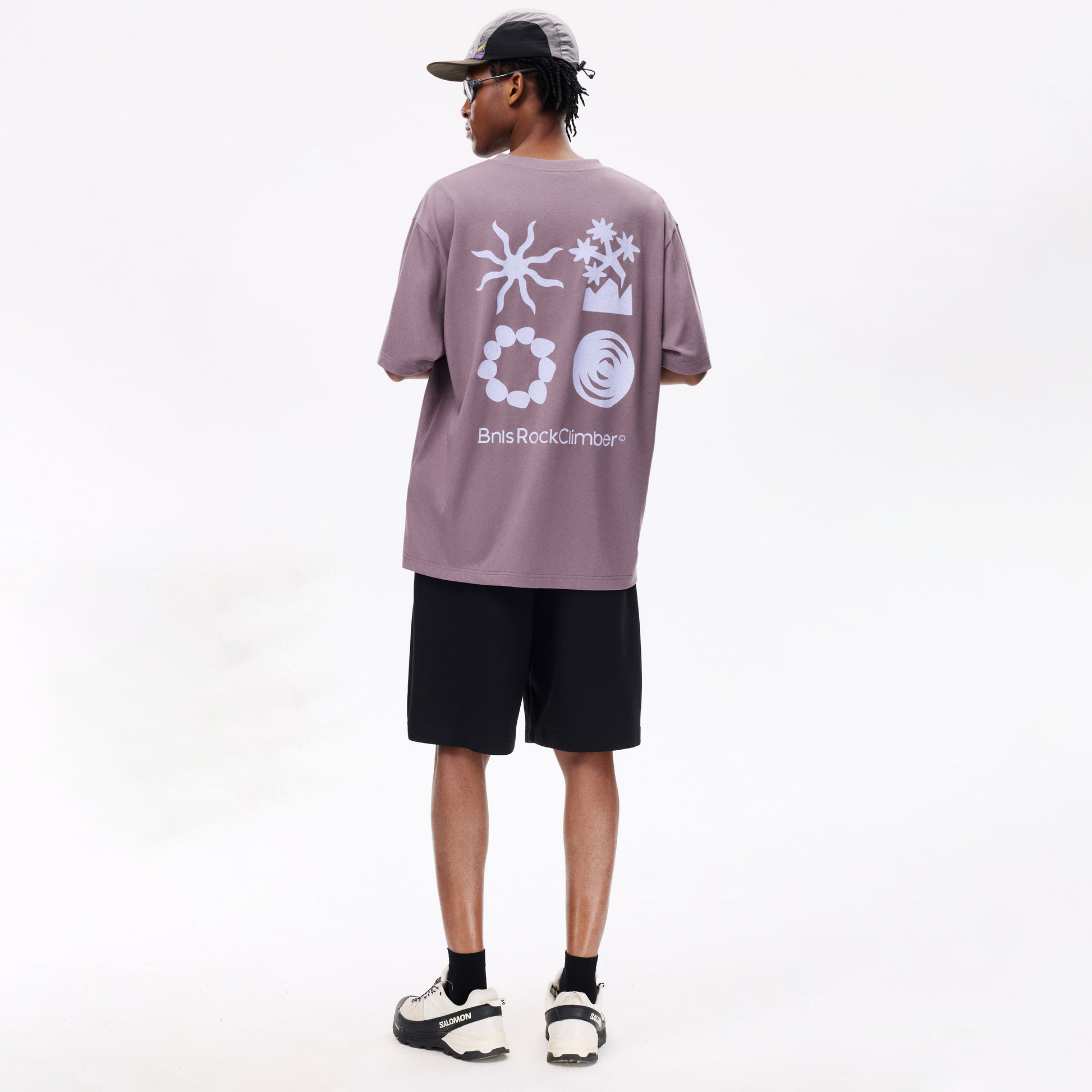 Boneless Outdoor Sports and Leisure T-Shirt Purple oversized graphic tee outdoor lifestyle casual streetwear top back print