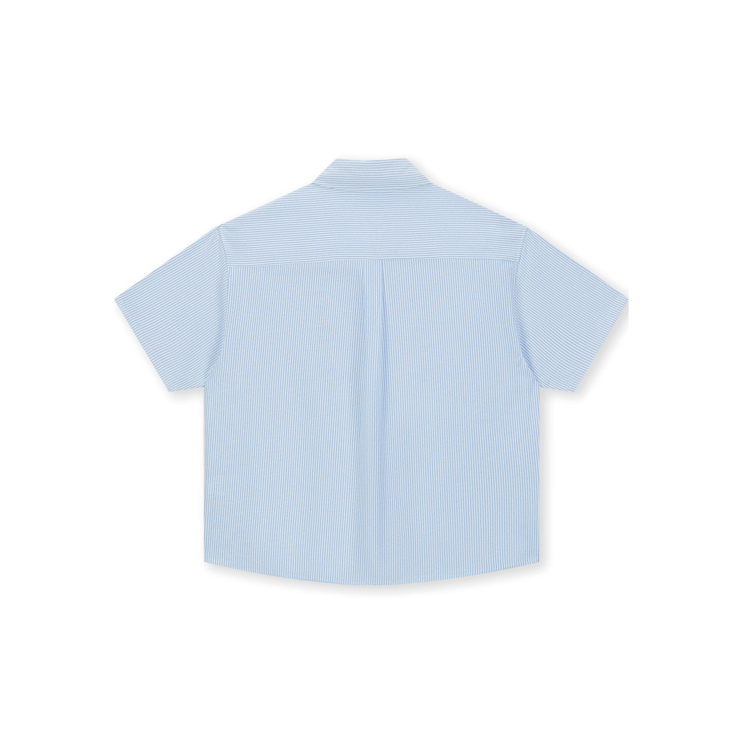 Boneless Puppy Embroidered Stripe Shirt Light Blue with button-down front and puppy logo on chest pocket