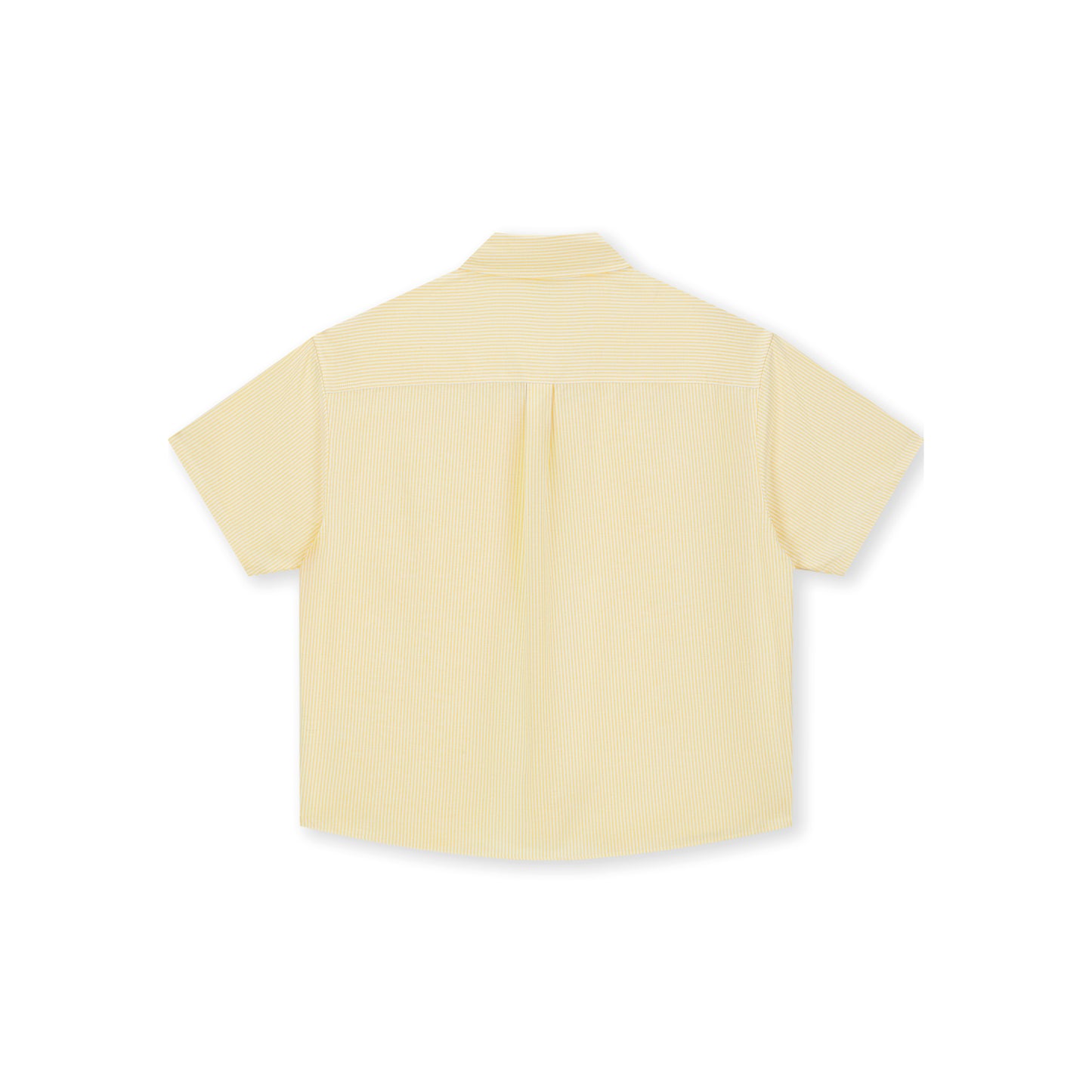 Boneless Puppy Embroidered Stripe Shirt Light Yellow with yellow stripes and puppy logo on chest pocket