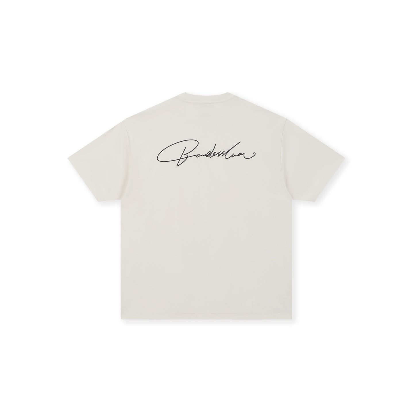 Boneless Calligraphy Print T-Shirt 'Apricot Cream'