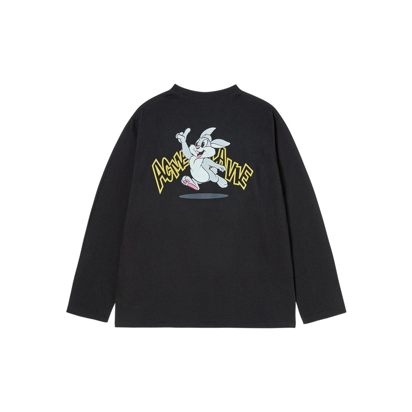 ADLV Cartoon Chinchilla Long Sleeve Shirt Black oversized long sleeve graphic tee casual streetwear top