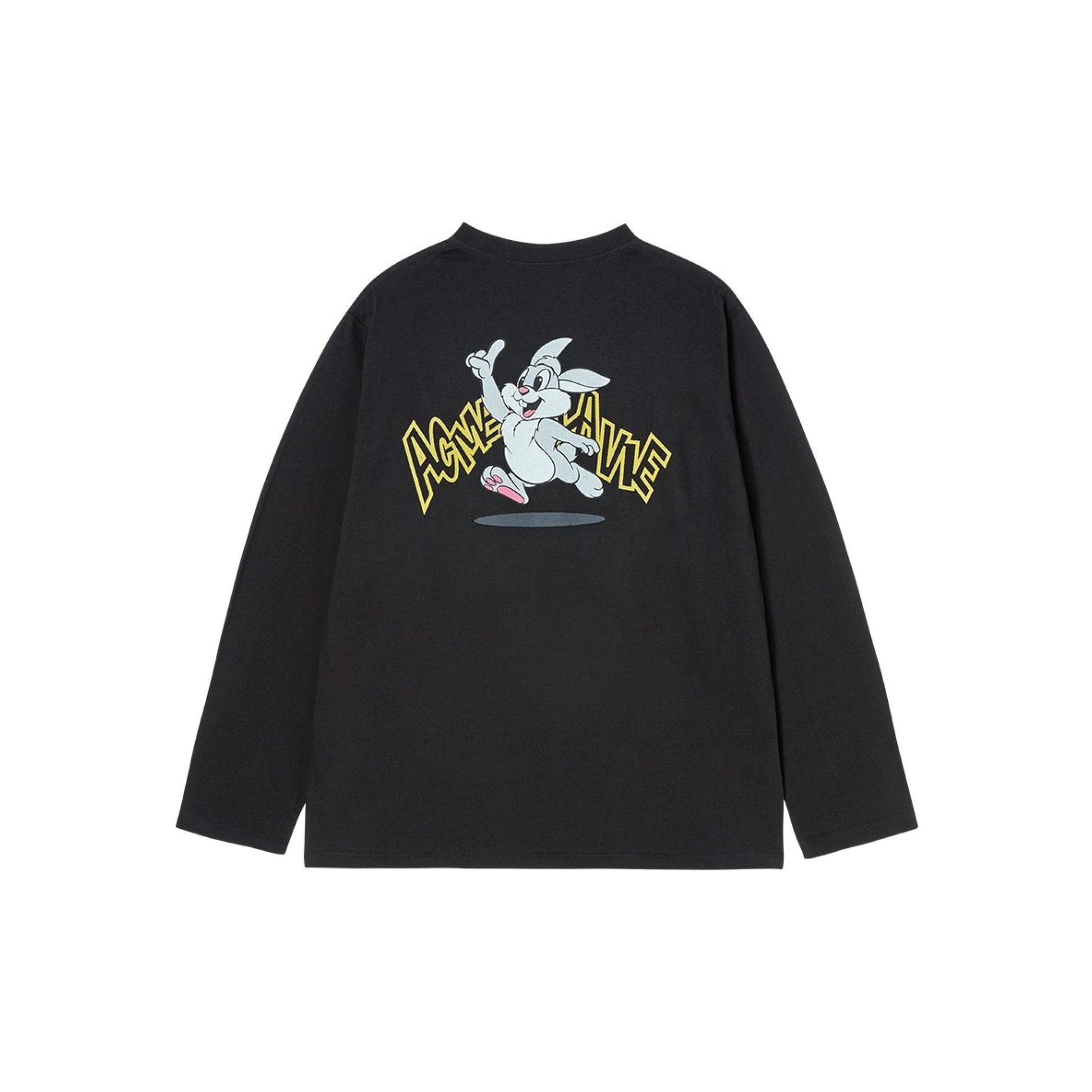 ADLV Cartoon Chinchilla Long Sleeve Shirt Black oversized long sleeve graphic tee casual streetwear top