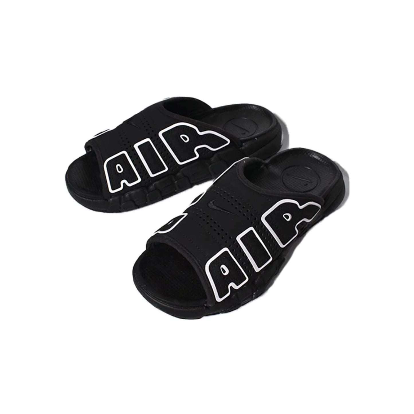 Nike Air More Uptempo Slide 'Black White' (WMNS)