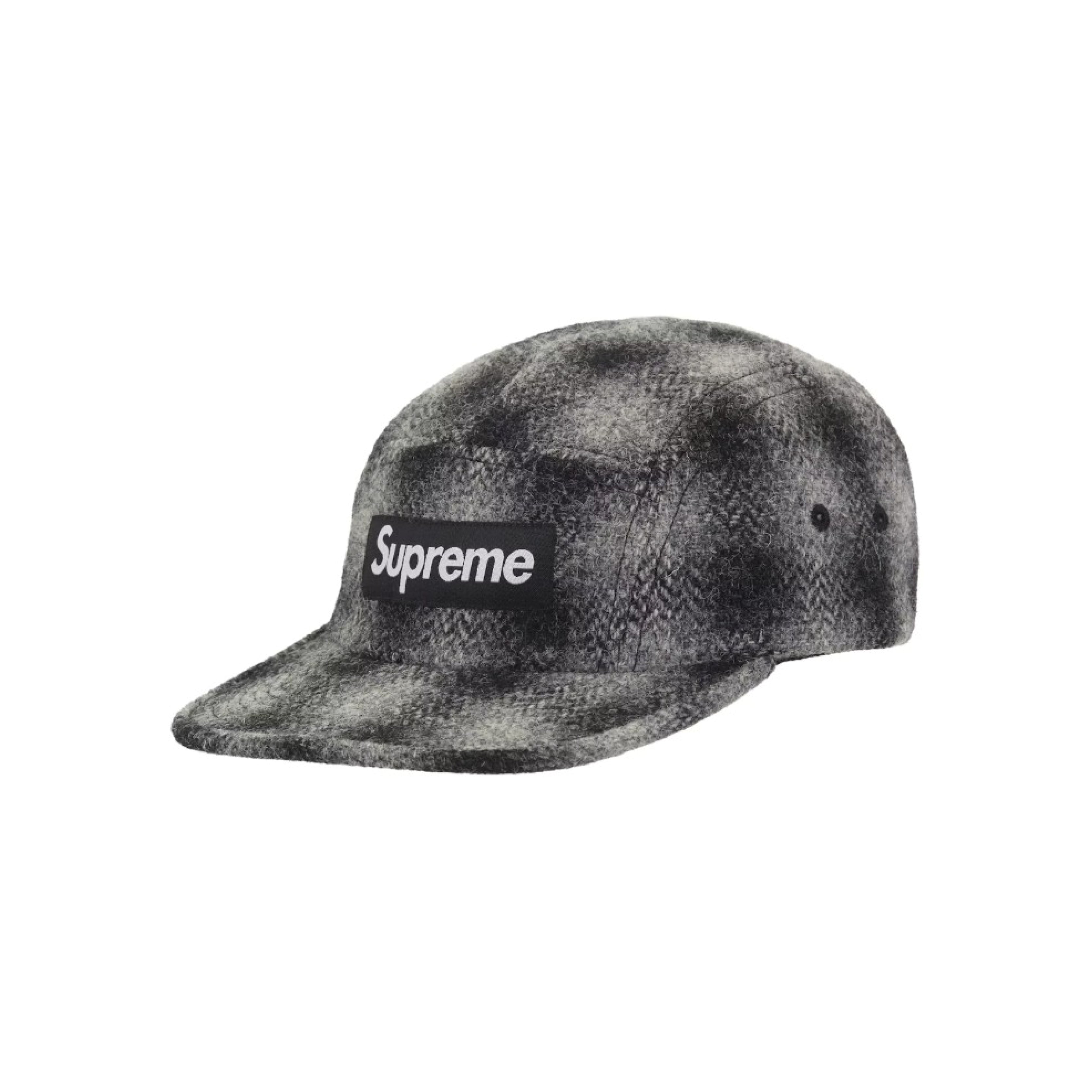 ♪ Supreme Harris Tweed Camp Cap Black Supreme Harris Tweed Camp Cap 'Black' - Sneaksurf Singapore