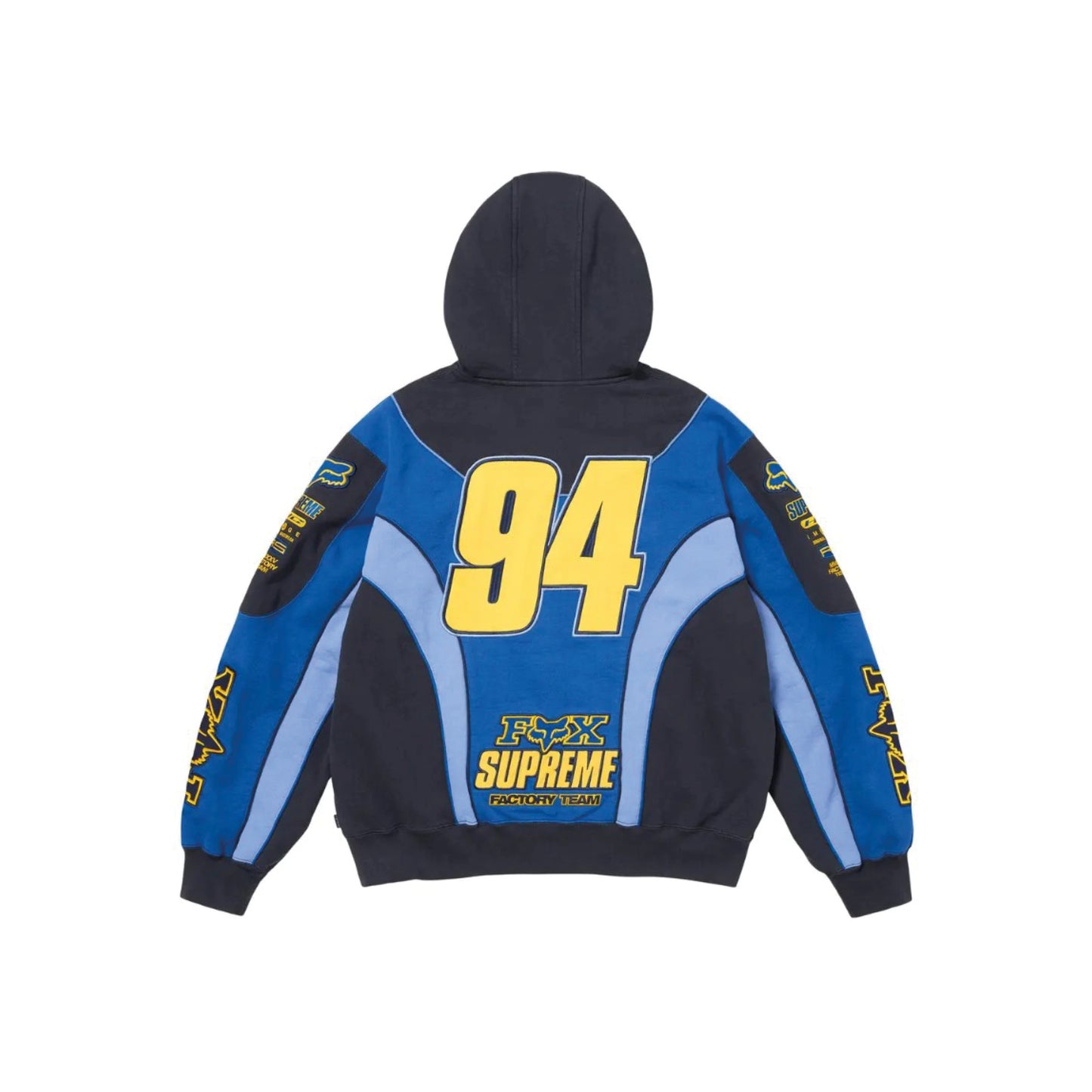 Supreme x Fox Racing Zip Up Hooded Sweatshirt 'Navy'