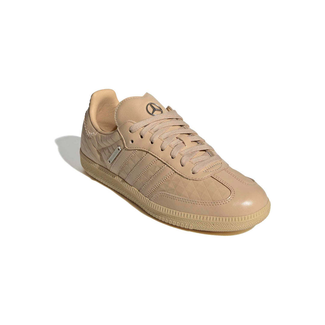 Mercedes-Benz x adidas Originals Samba OG 'Magic Beige Silver Metallic' - Front Lateral Top View