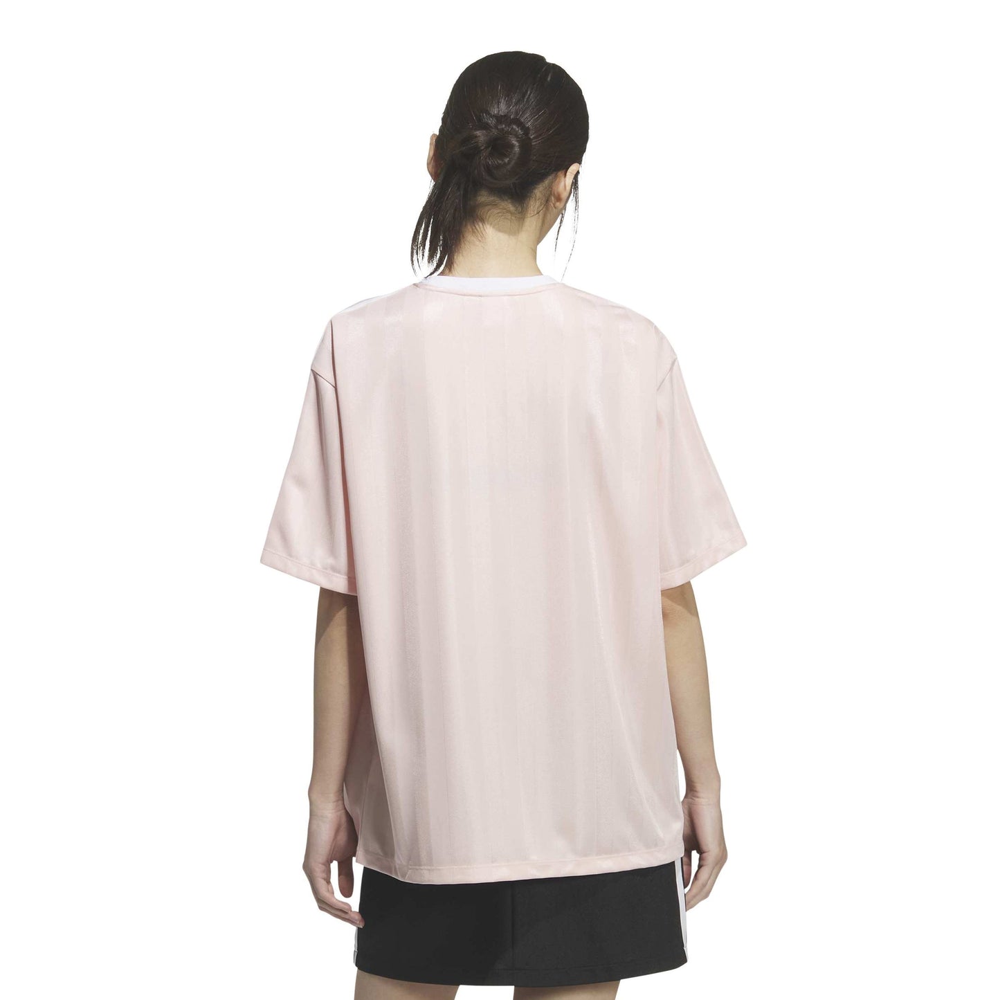 adidas SSL Jersey Pink women's oversized football-inspired jersey with adidas Trefoil logo and signature 3-Stripes