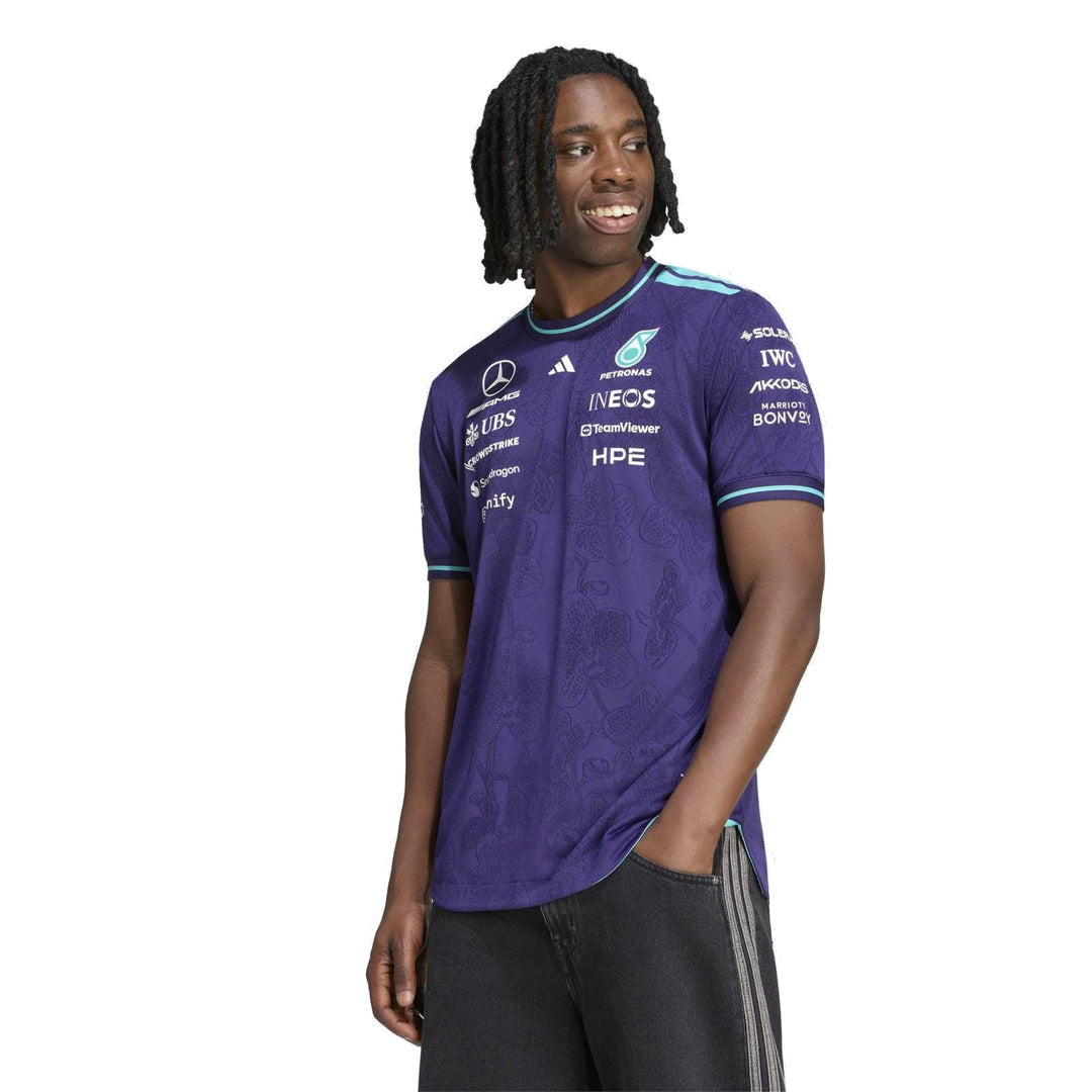 adidas Mercedes - AMG Petronas Formula One Team Vanda Bloom Driver  Jersey AUM 'Dark Purple' – model front view