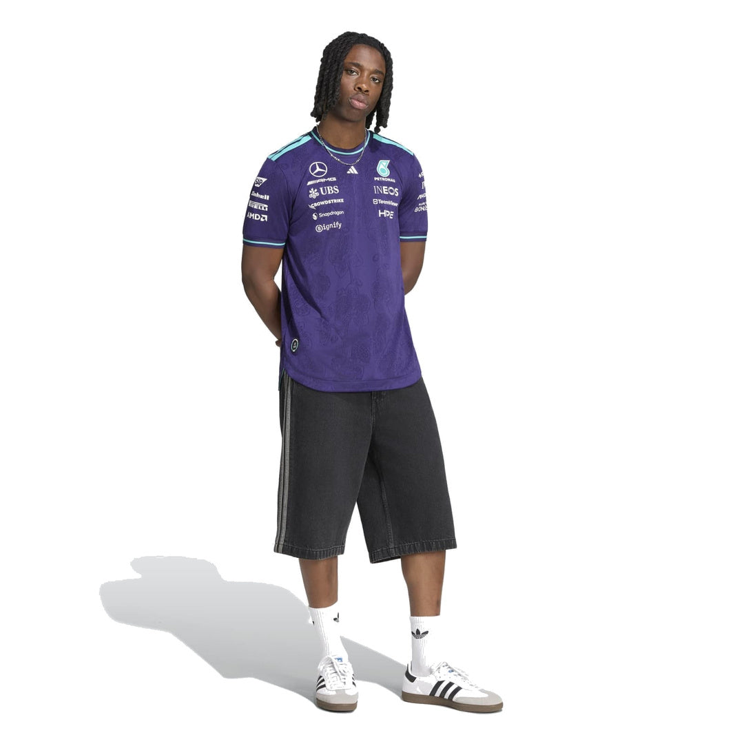 adidas Mercedes - AMG Petronas Formula One Team Vanda Bloom Driver  Jersey AUM 'Dark Purple' – full model view