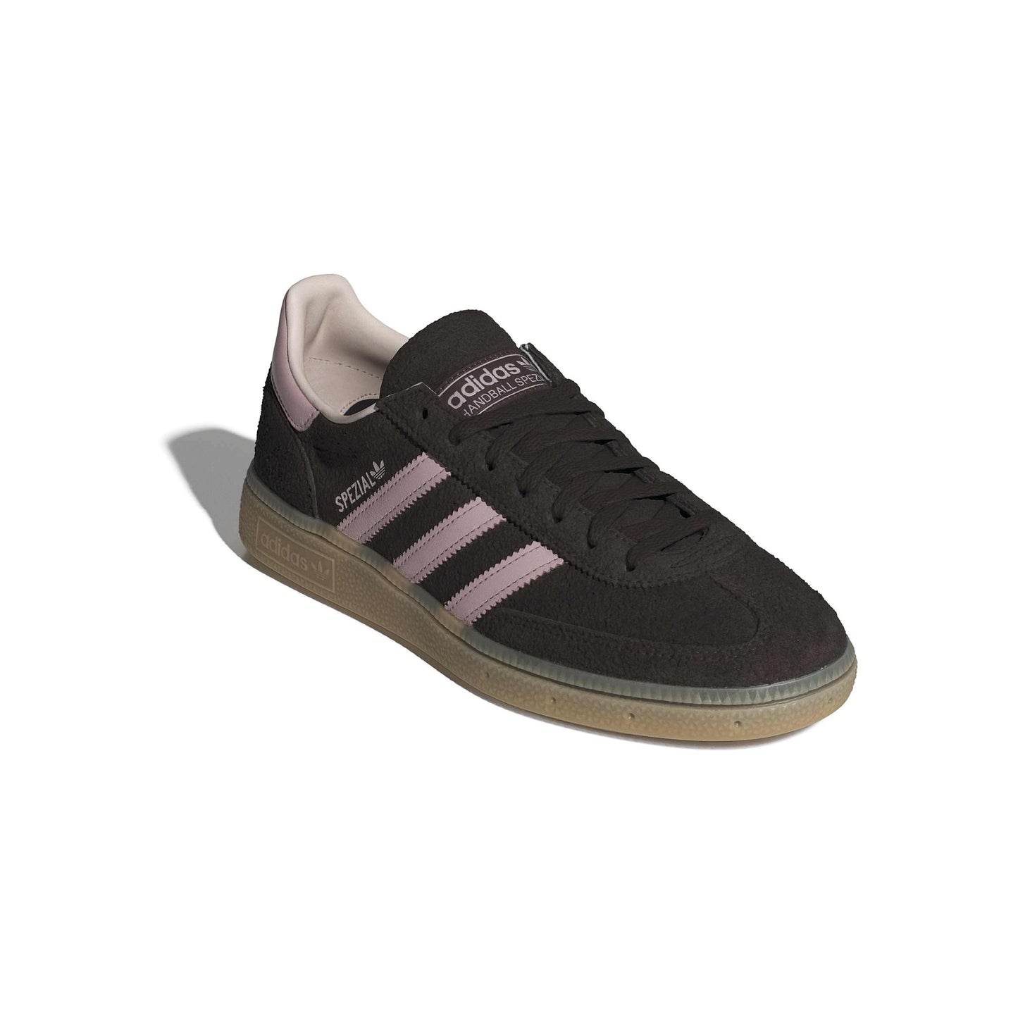 adidas Originals Handball Spezial Brown Pink womens sneaker with suede upper and gum sole
