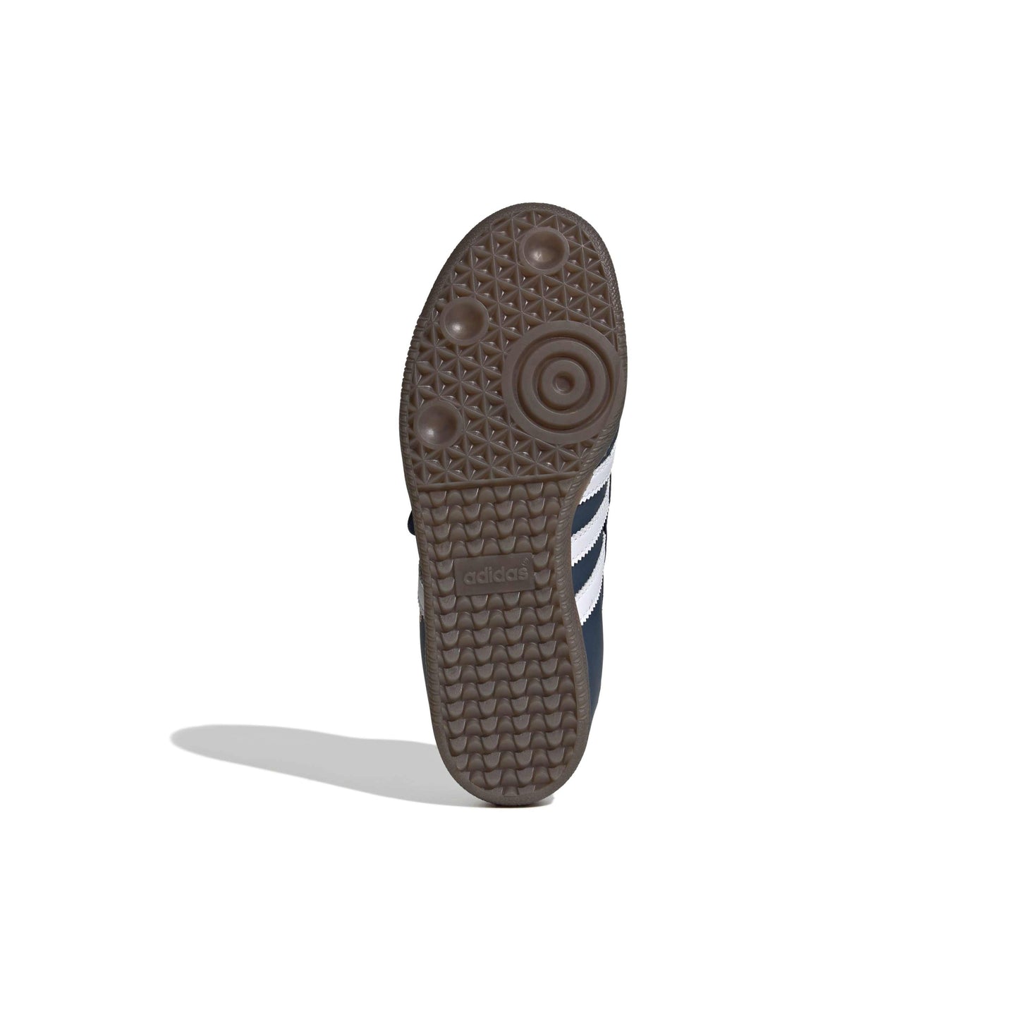 adidas Originals Samba Jane Crew Navy White women's mary jane sneaker with navy upper white stripes and gum outsole