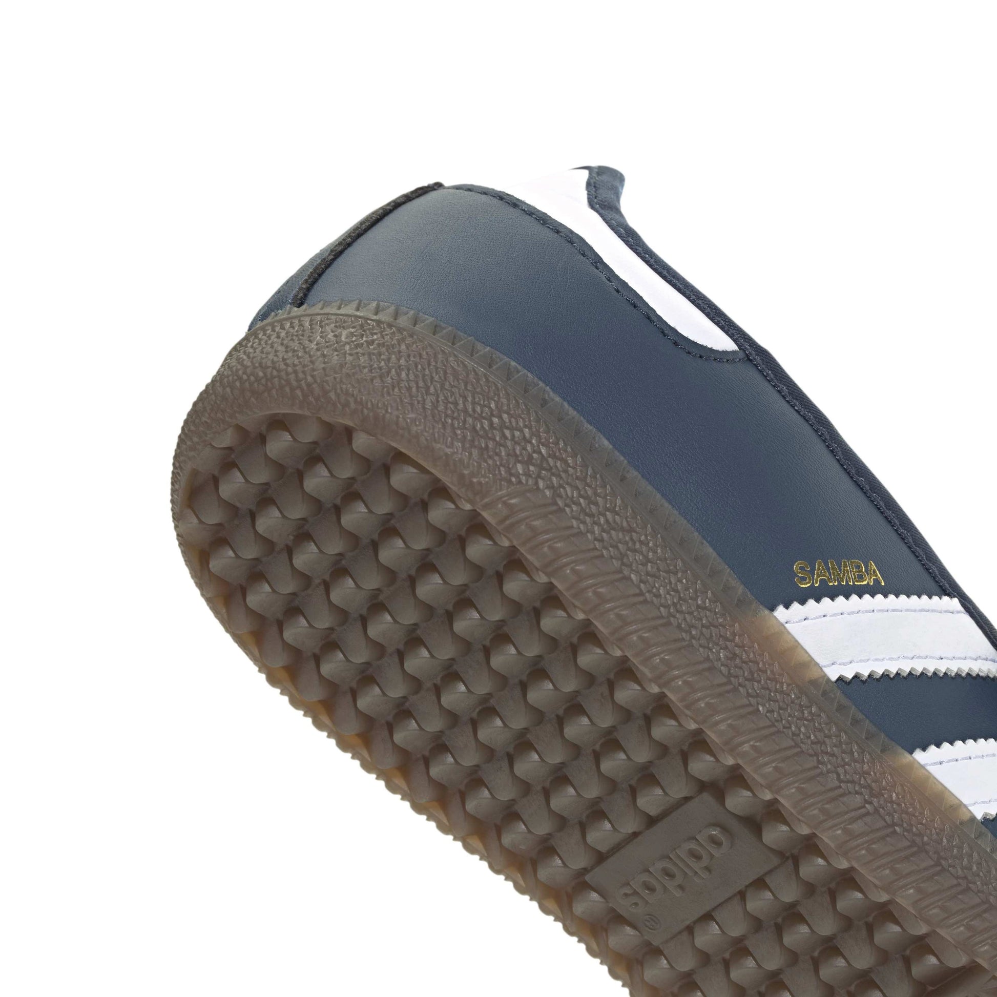 adidas Originals Samba Jane Crew Navy White women's mary jane sneaker with navy upper white stripes and gum outsole