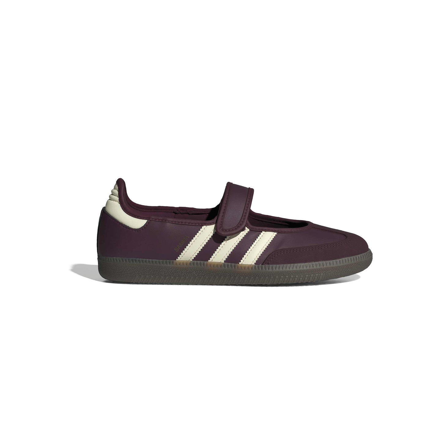adidas Originals Samba Jane Maroon Cream White womens sneaker leather upper gum sole Mary Jane strap