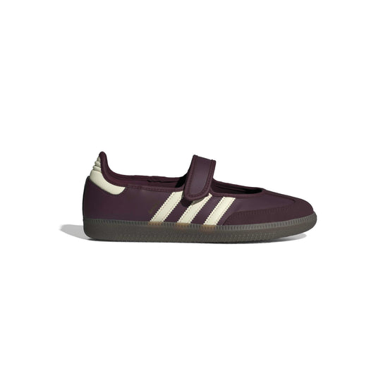 adidas Originals Samba Jane Maroon Cream White womens sneaker leather upper gum sole Mary Jane strap