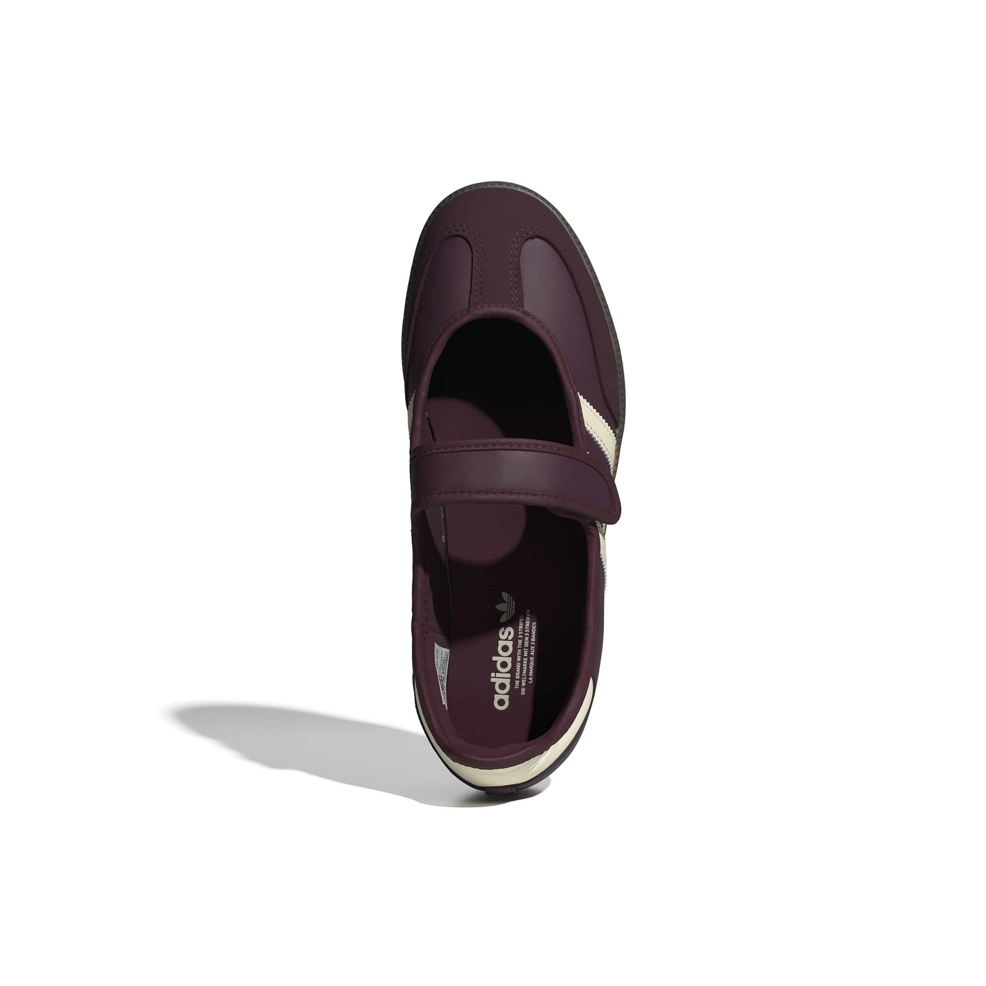 adidas Originals Samba Jane Maroon Cream White womens sneaker leather upper gum sole Mary Jane strap