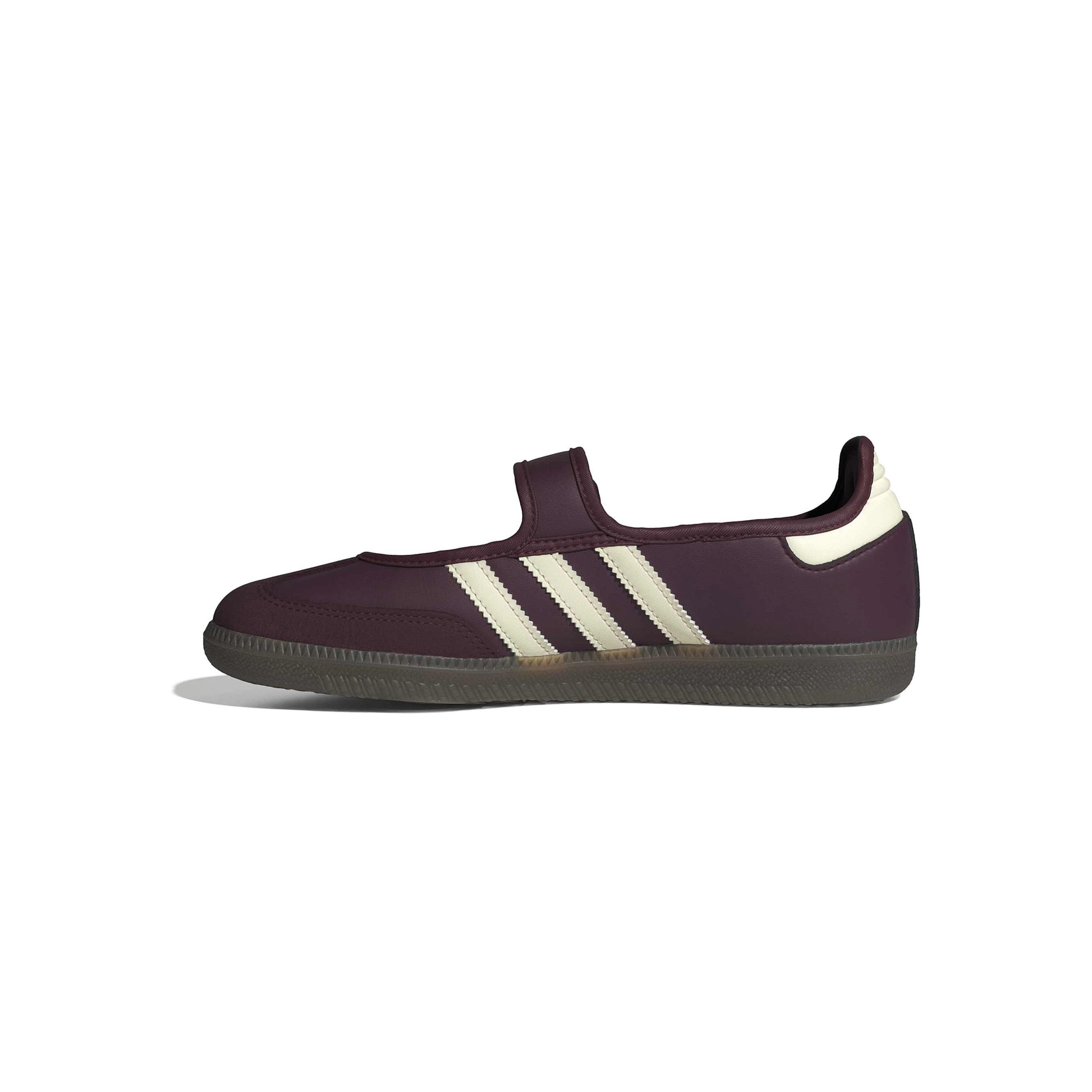 adidas Originals Samba Jane Maroon Cream White womens sneaker leather upper gum sole Mary Jane strap