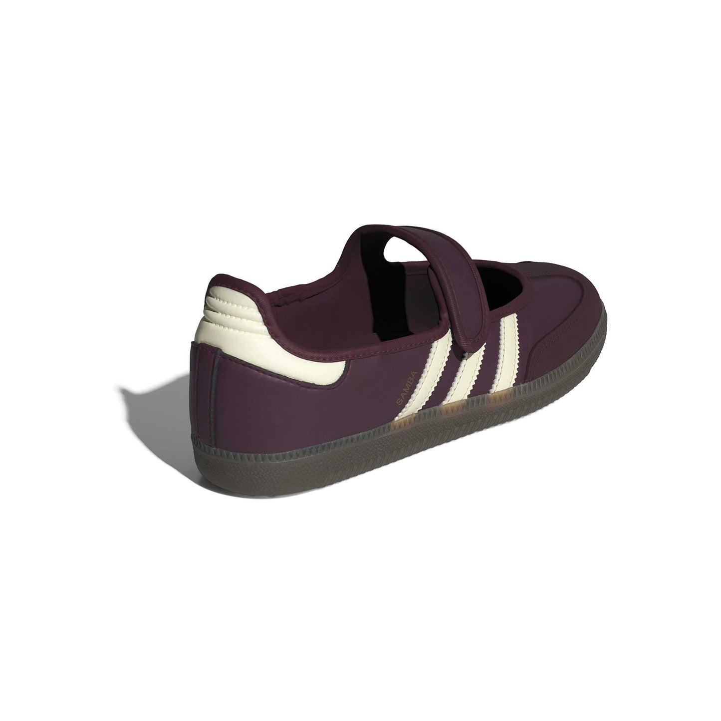 adidas Originals Samba Jane Maroon Cream White womens sneaker leather upper gum sole Mary Jane strap
