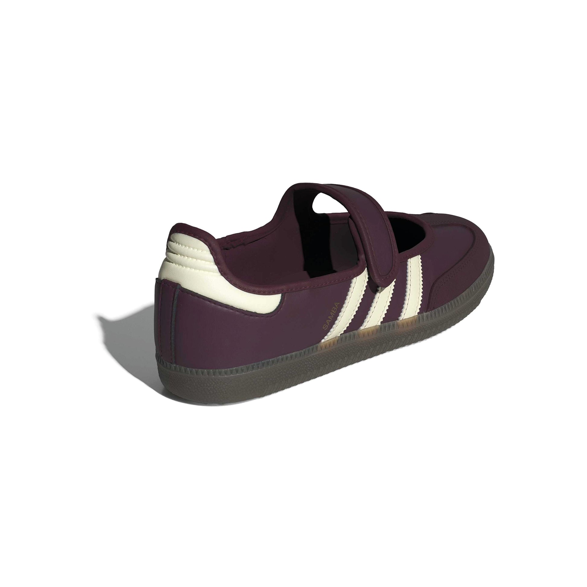 adidas Originals Samba Jane Maroon Cream White womens sneaker leather upper gum sole Mary Jane strap
