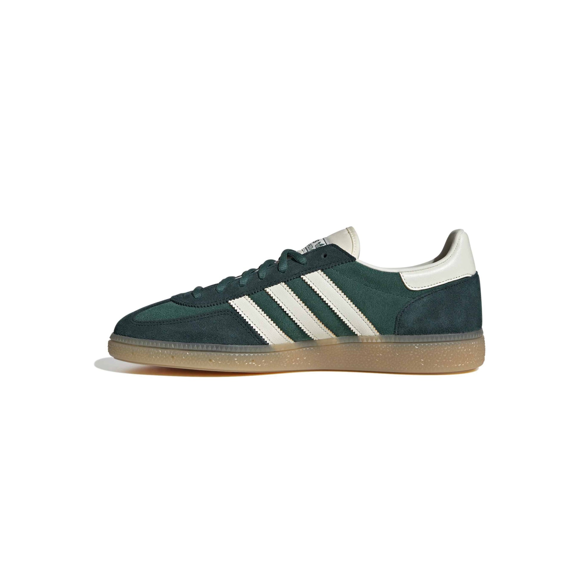 adidas Originals Handball Spezial Collegiate Green Aurora suede sneaker with gum rubber outsole