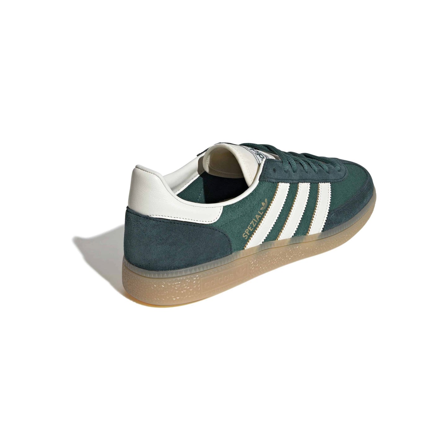 adidas Originals Handball Spezial Collegiate Green Aurora suede sneaker with gum rubber outsole