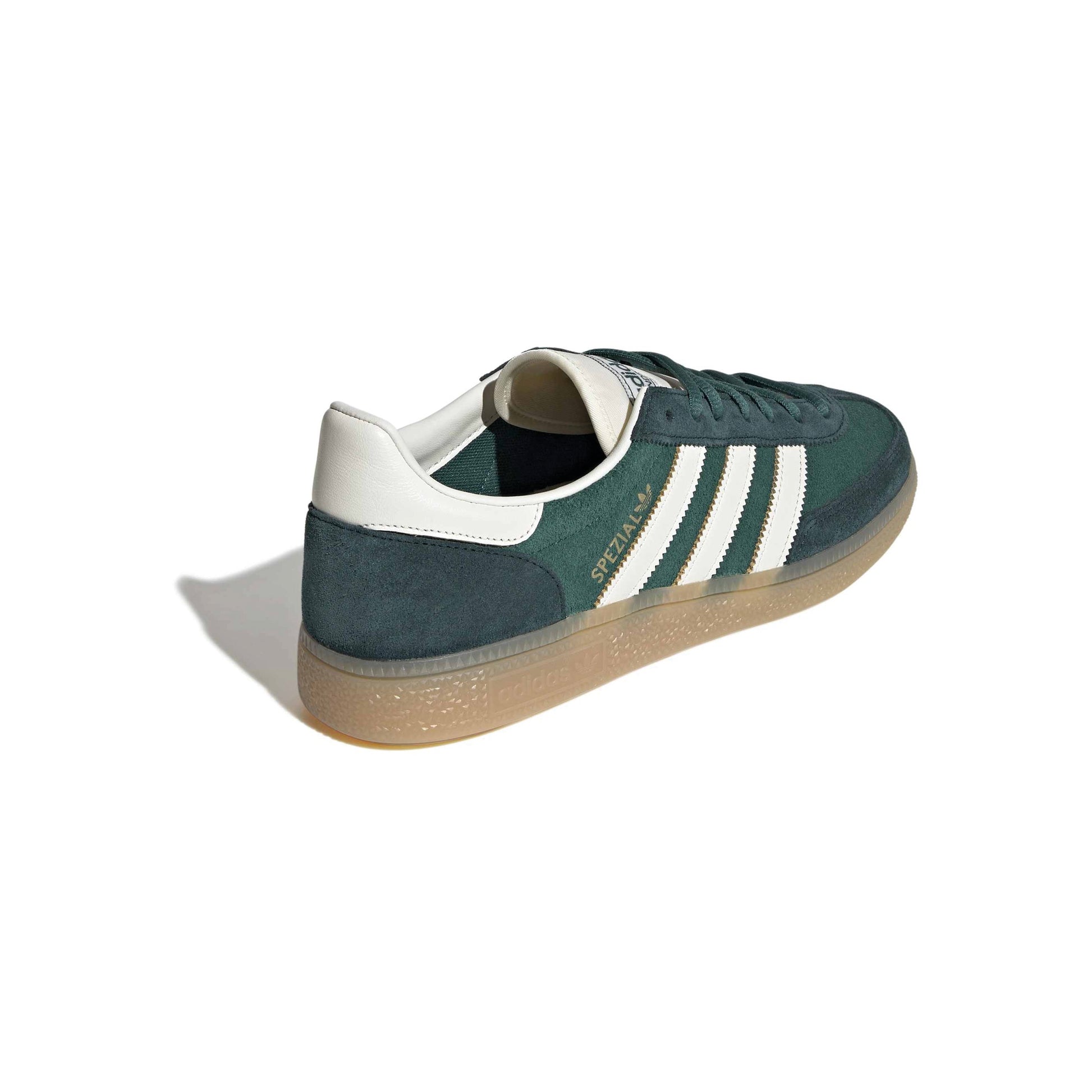 adidas Originals Handball Spezial Collegiate Green Aurora suede sneaker with gum rubber outsole
