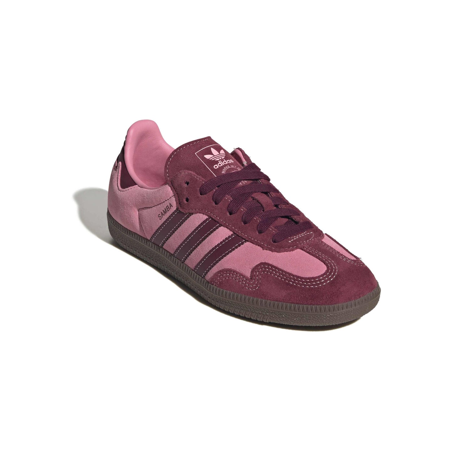 adidas Originals Samba OG Pink Spark Shadow Red womens sneaker suede upper gum sole classic terrace style